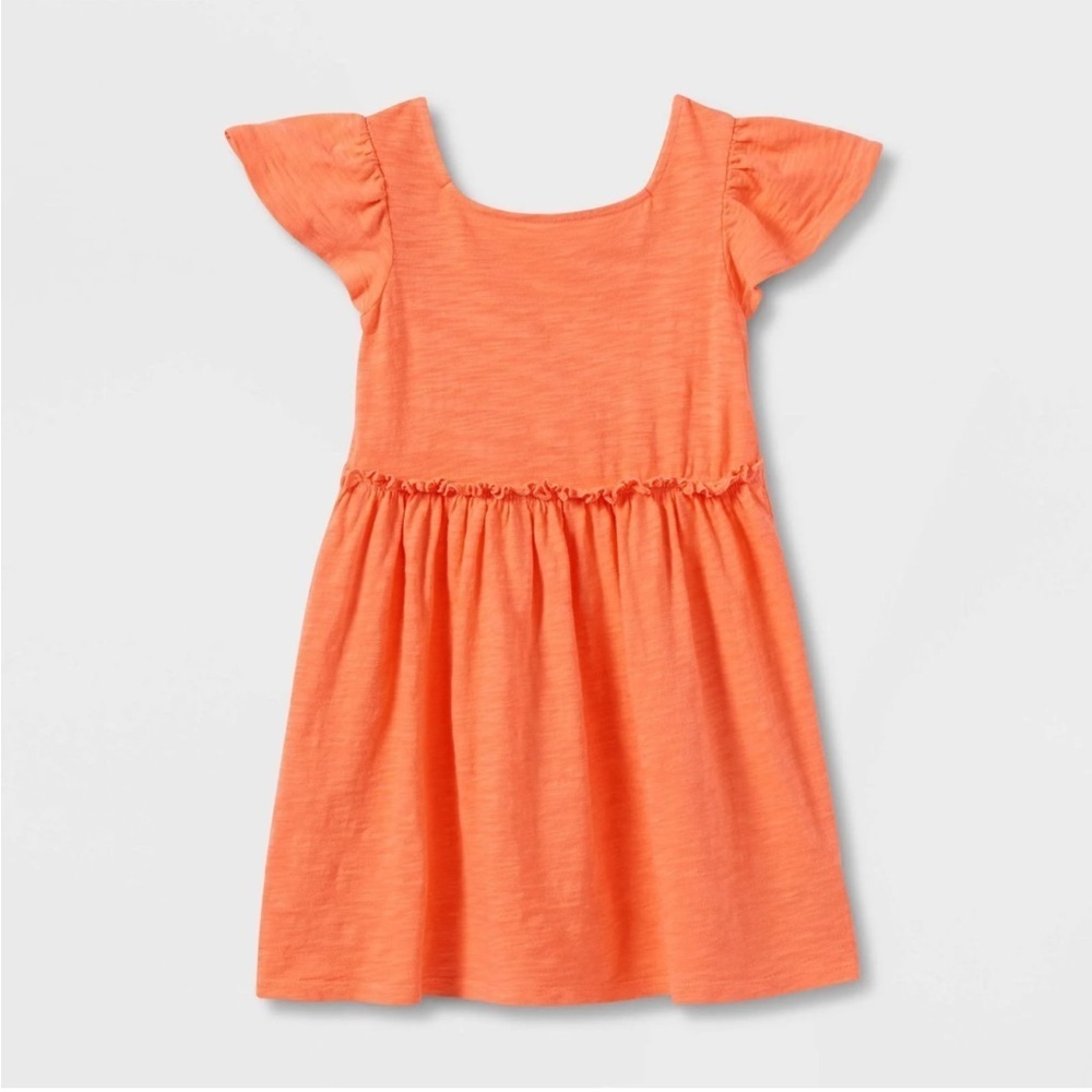 NWT Toddler Girls' Short Sleeve Solid Knit Washed Dress - Cat & Jack™ Pink 4T
